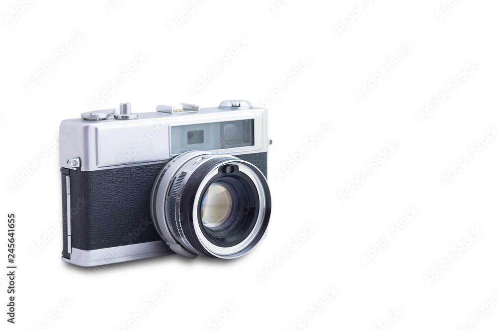 old fashioned or vintage film camera isolated on white background