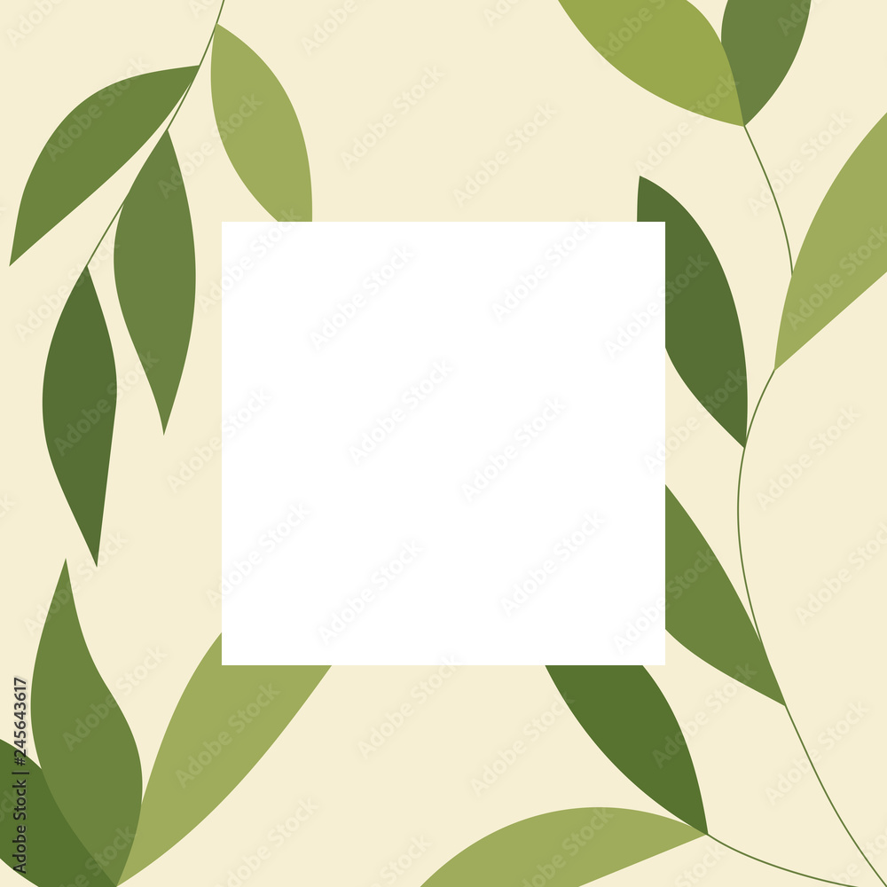 Frame with leaves, vector illustration Frame with leaves, vector illustration