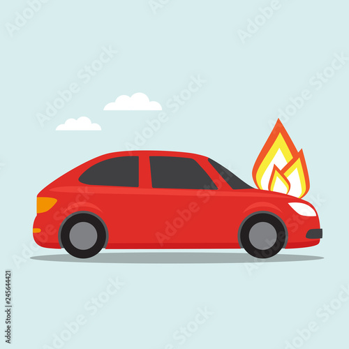Fototapeta Naklejka Na Ścianę i Meble -  Car on fire icon
