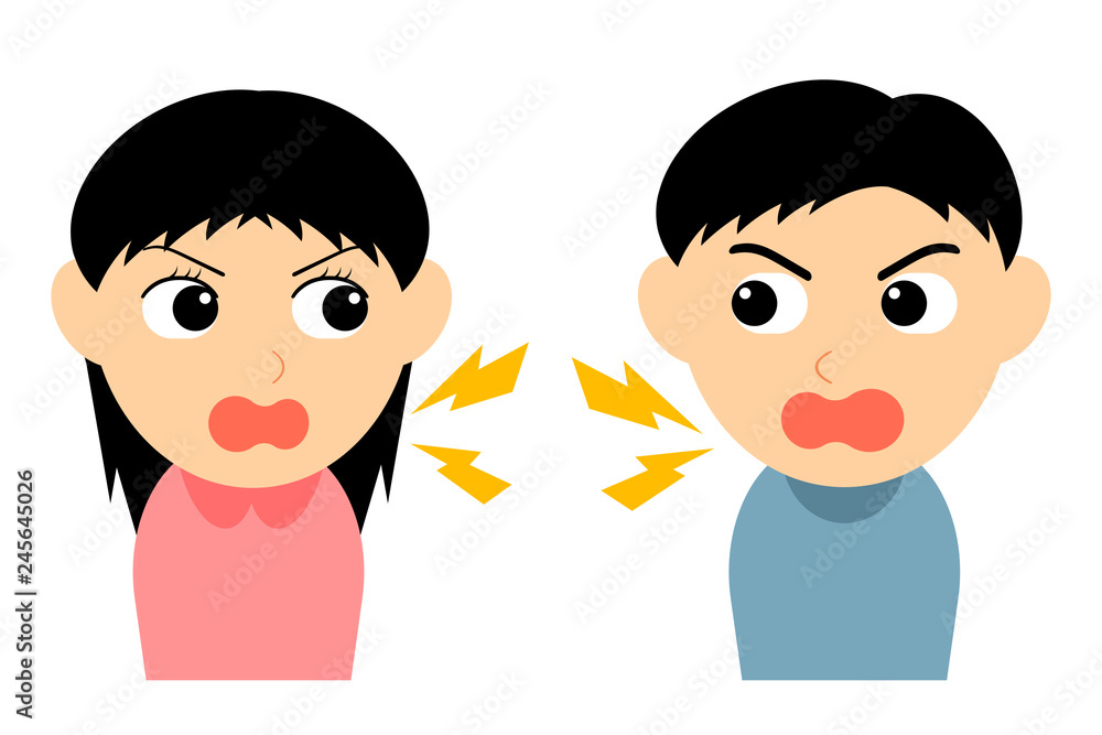 言い争いをする男女 言い争いをする男女