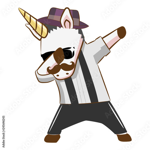 unicorn dabbing kawai