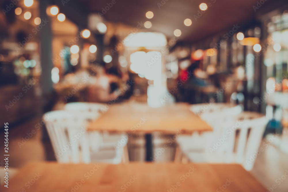 Blurred cafe background, Coffee shop blur background with bokeh. retro  filter effect. Stock Photo | Adobe Stock