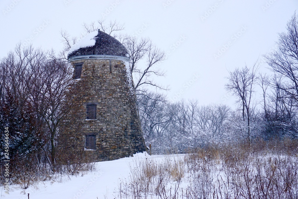 Old Mill in the Snow