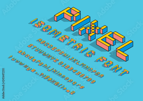 Isometric pixel font