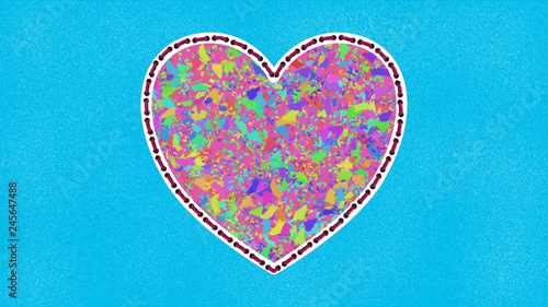 heart on a blue background