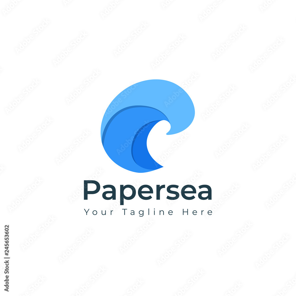 paper sea wave blue logo paper sea wave blue logo