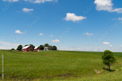 Rural farm on the hill