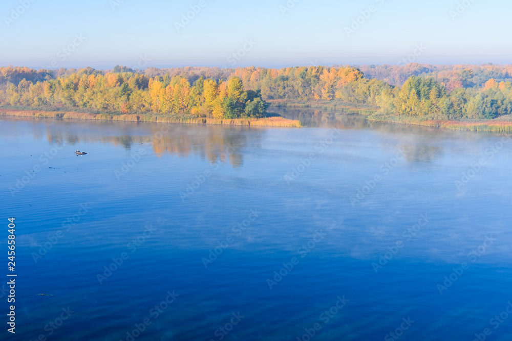 View on a river Dnieper in Kremenchug on autumn