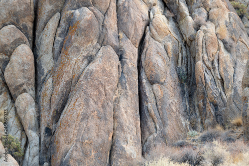 A wall of rocks in the Alabama Hills near Lone Pine, California, USA