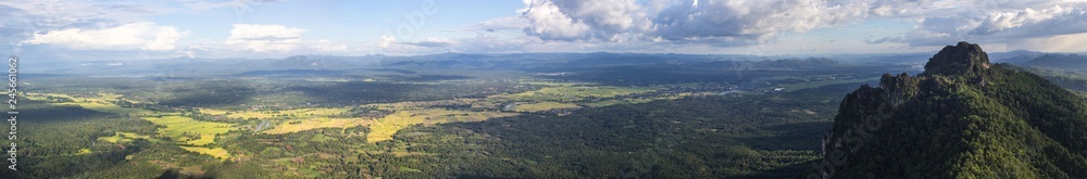 Panorama sky and village views taken from a high angle. Panorama sky and village views taken from a high angle.