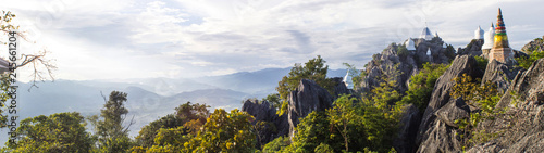 Wat Chaloem Phra Kiat Phrachomklao Rachanusorn,Wat Praputthabaht Sudthawat pu pha daeng a public temple on the hill in Lampang Thailand. photo