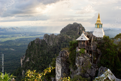 Wat Chaloem Phra Kiat Phrachomklao Rachanusorn,Wat Praputthabaht Sudthawat pu pha daeng a public temple on the hill in Lampang Thailand. photo