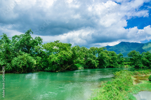 River and countryside scenery in spring