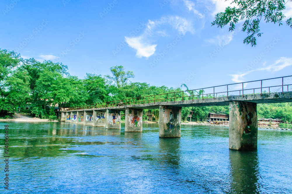 The bridge scenery in spring