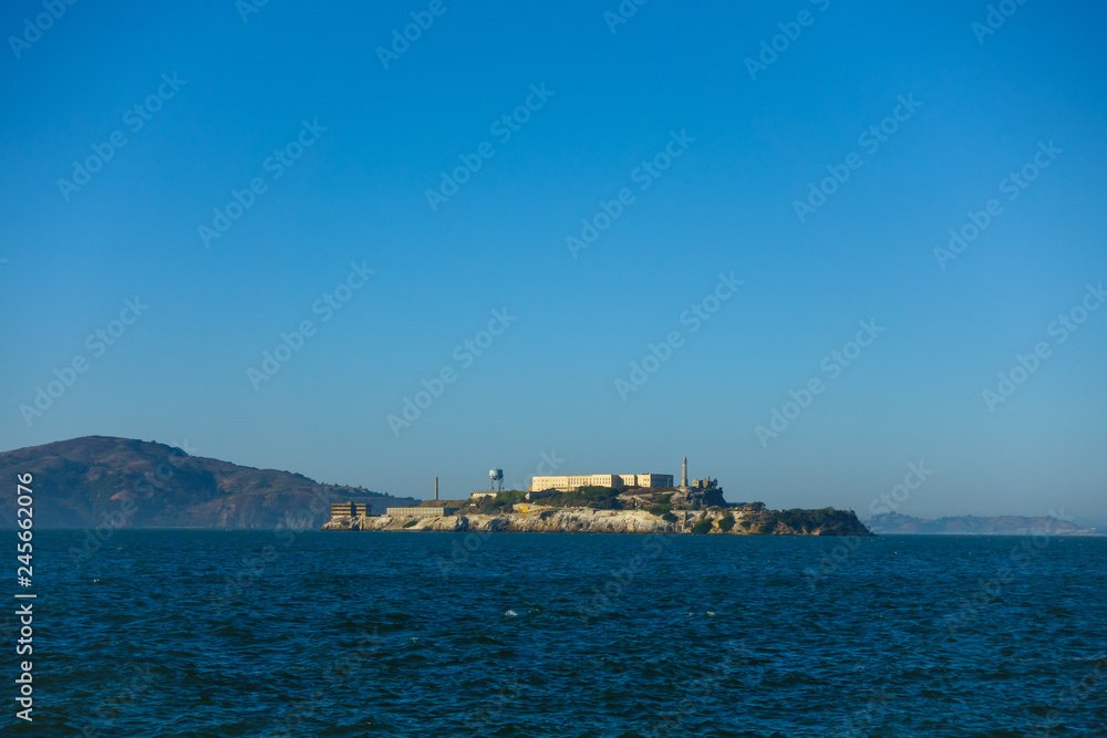 alcatraz island at sunny day