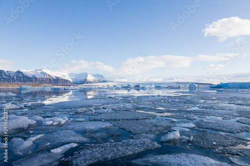 Beauty of winter season natural landscape background, Iceland