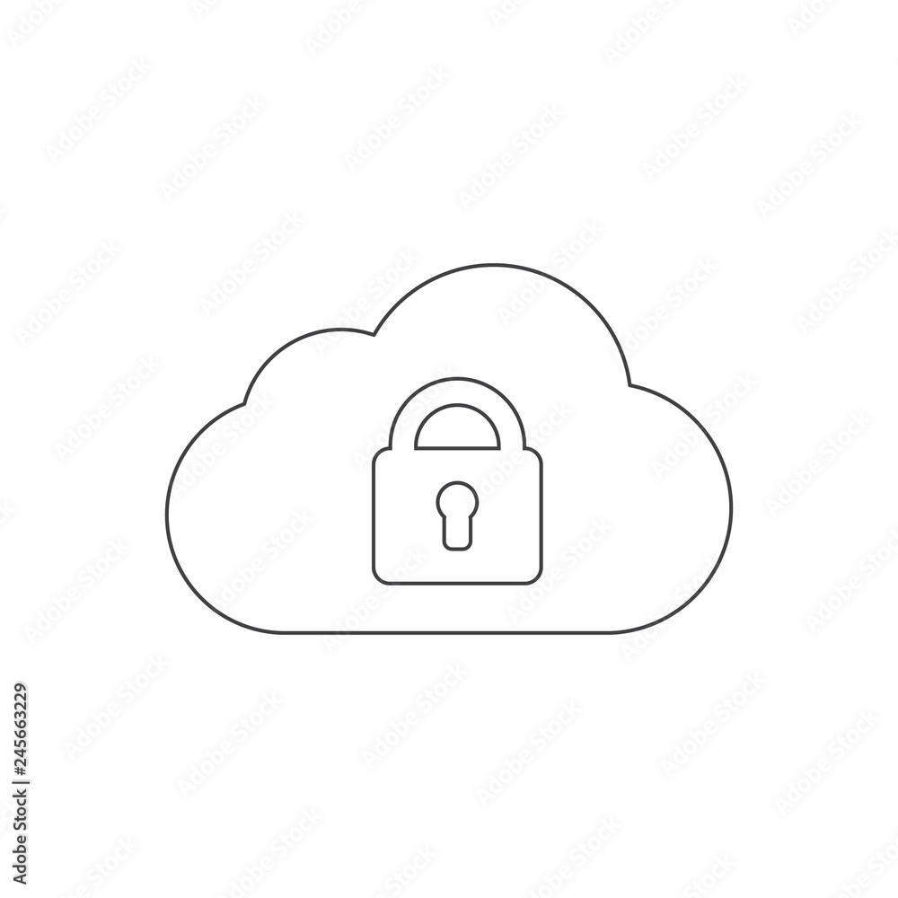 cloud and key outline icon vector design illustration cloud and key outline icon vector design illustration