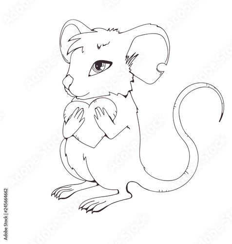 Character Mouse in love. Cute mouse giving love and heart. circuit