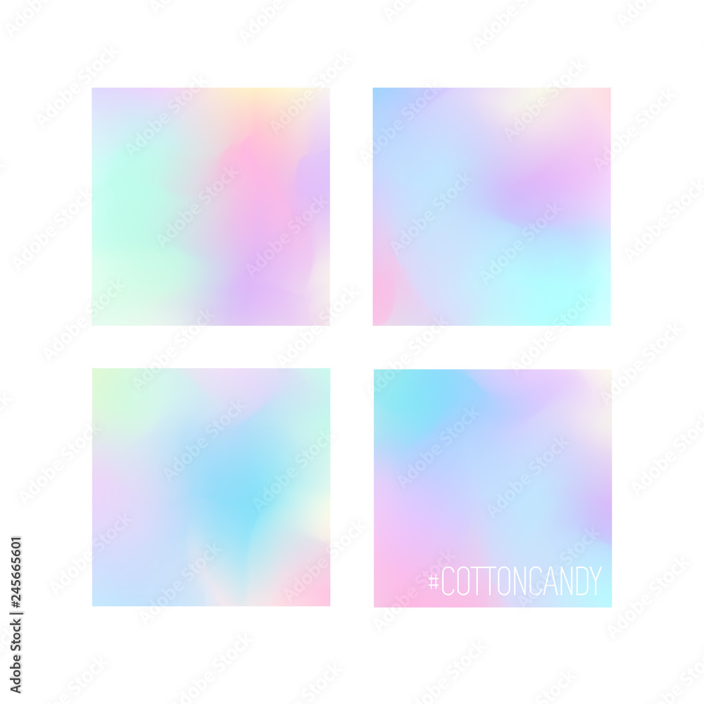 Set of 4 pastel colors gradiend background designs