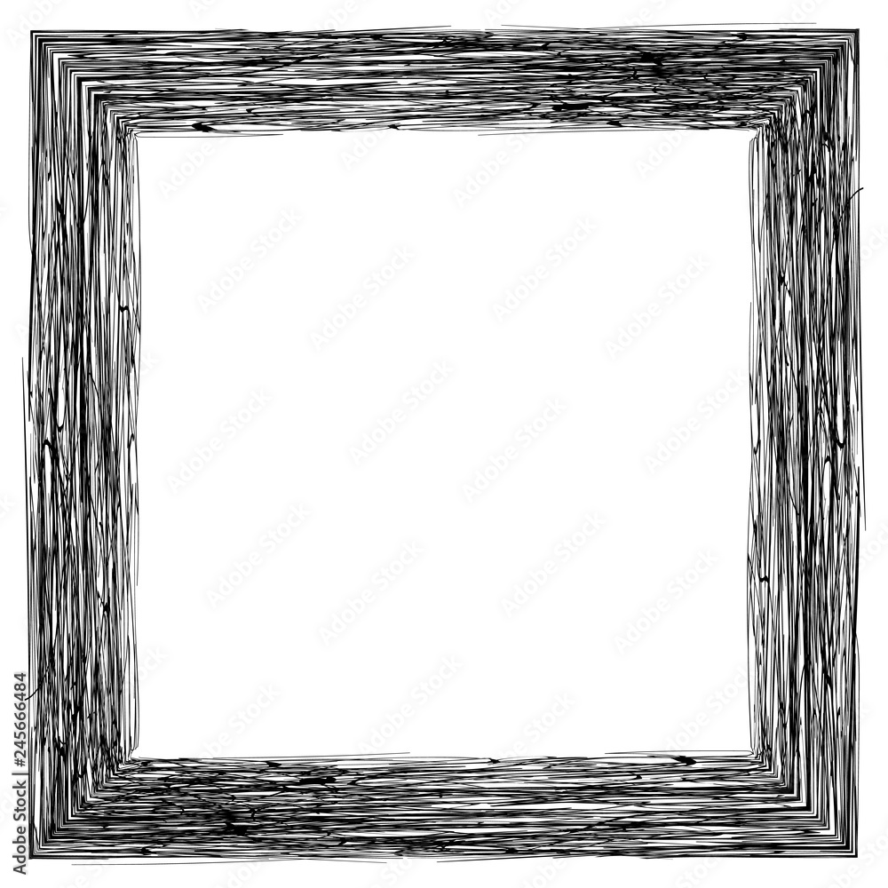Frame for photos or pictures, pencil shading, vector hand draw frame