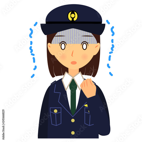 女性警察官青ざめる上半身stock Vector Adobe Stock