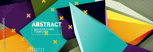 3d triangular shapes geometric background. Origami style pattern with triange shapes for decorative design. Poster design. Line design. Modern presentation template