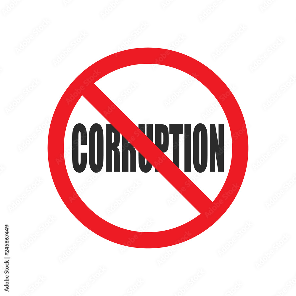 no corruption sign no corruption sign