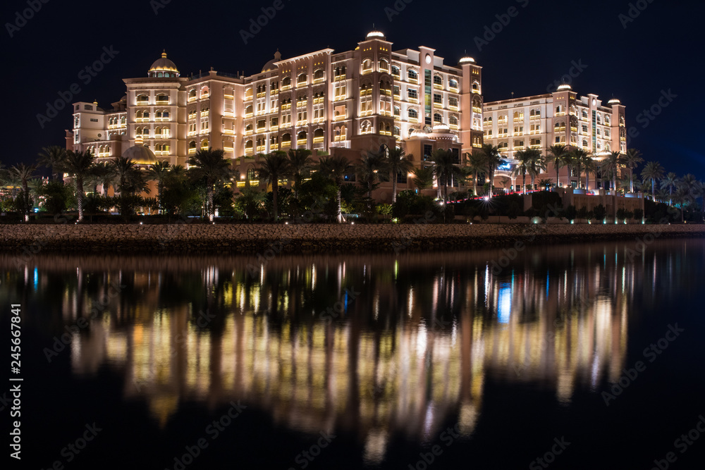 night view and reflection