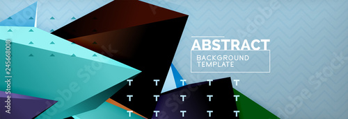 3d triangular shapes geometric background. Origami style pattern with triange shapes for decorative design. Poster design. Line design. Modern presentation template
