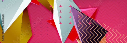 3d triangular shapes geometric background. Origami style pattern with triange shapes for decorative design. Poster design. Line design. Modern presentation template