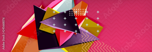 3d triangular shapes geometric background. Origami style pattern with triange shapes for decorative design. Poster design. Line design. Modern presentation template