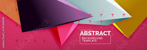 3d triangular shapes geometric background. Origami style pattern with triange shapes for decorative design. Poster design. Line design. Modern presentation template