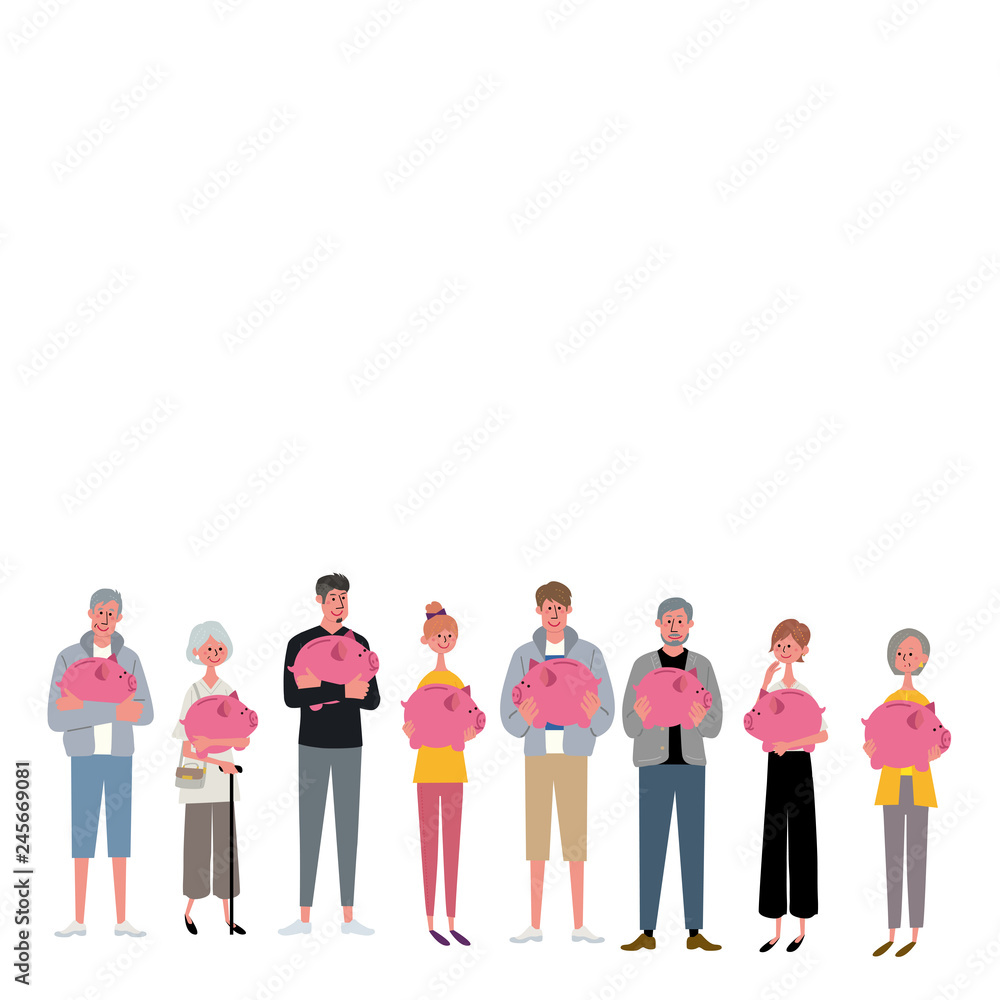 ぶた貯金箱 イラスト 人々 貯金 お金 お小遣い へそくり Stock Vector Adobe Stock ぶた貯金箱 イラスト 人々 貯金 お金 お小遣い へそくり Stock Vector Adobe Stock