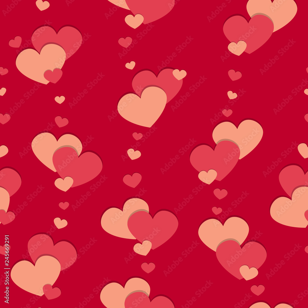 Beautiful seamless background with hearts for Valentine's day