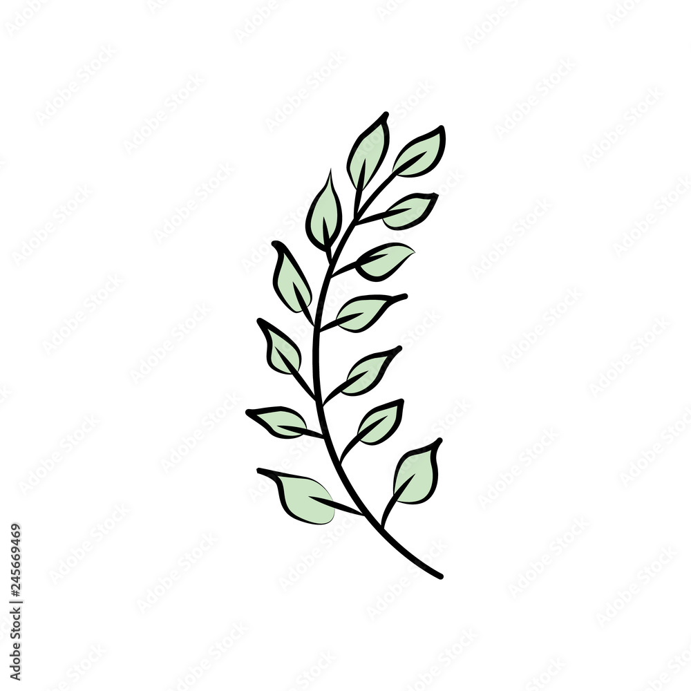 Branch with leaves ornament.