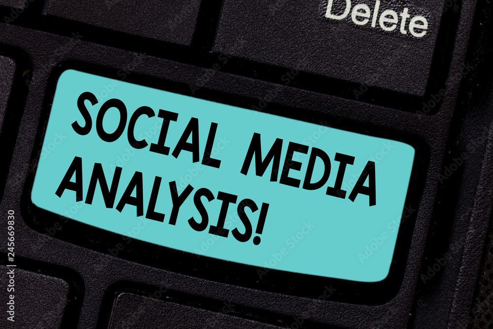 Conceptual hand writing showing Social Media Analysis. Business photo showcasing collecting and evaluating the social media data Keyboard key Intention to create computer message idea Conceptual hand writing showing Social Media Analysis. Business photo showcasing collecting and evaluating the social media data Keyboard key Intention to create computer message idea