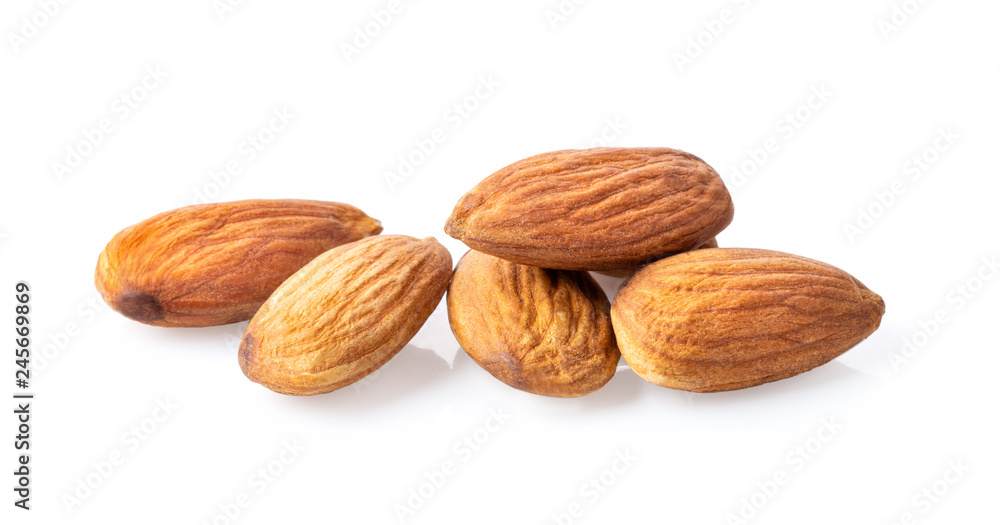 Almond Nuts isolated on white background Almond Nuts isolated on white background