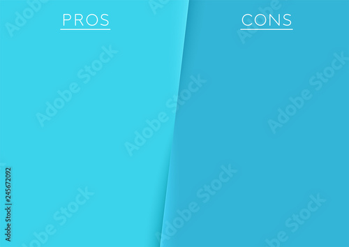 Pros and Cons Centre Divide Argument List Template photo