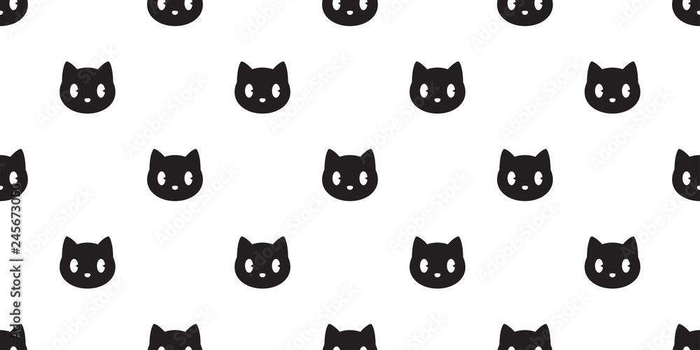 cat seamless pattern vector head calico black kitten isolated repeat wallpaper cartoon tile background illustration cat seamless pattern vector head calico black kitten isolated repeat wallpaper cartoon tile background illustration