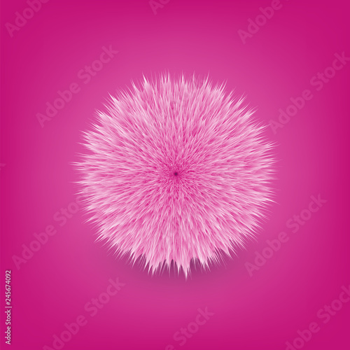 Globe Design - Furry Sphere on Purple Background 