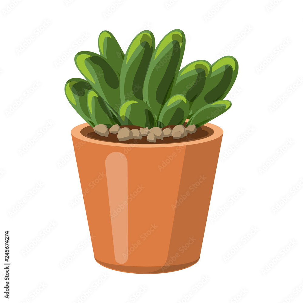 Vector design of cactus and pot sign. Set of cactus and cacti vector icon for stock.
