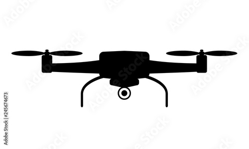 Drone or quadrocopter aerial camera icon with minimal style. Vector Illustration.