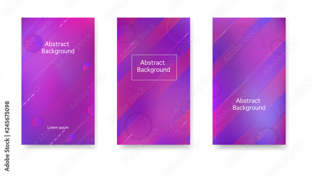 Gradient, neon, lines, forms. Vector. Creative cover in a minimalist style. Color geometric gradient, abstract background.