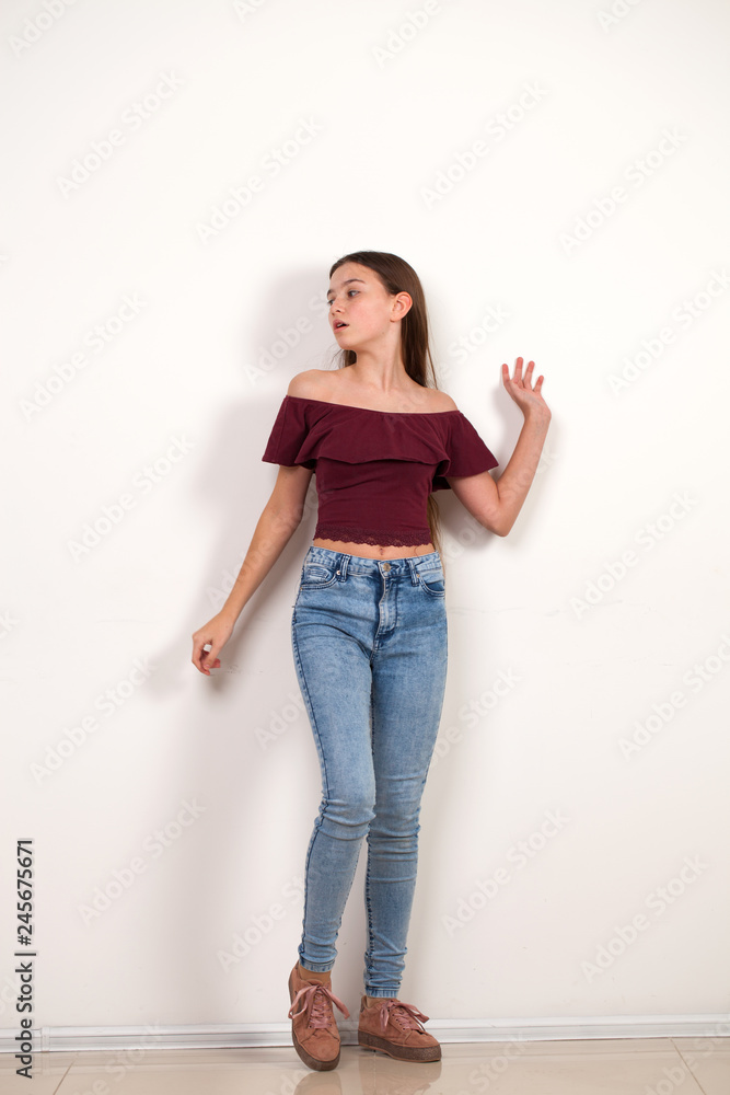 Portrait of a young teen girl without makeup Portrait of a young teen girl without makeup