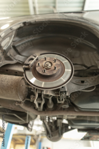 Repair of brake system on car wheels © schankz