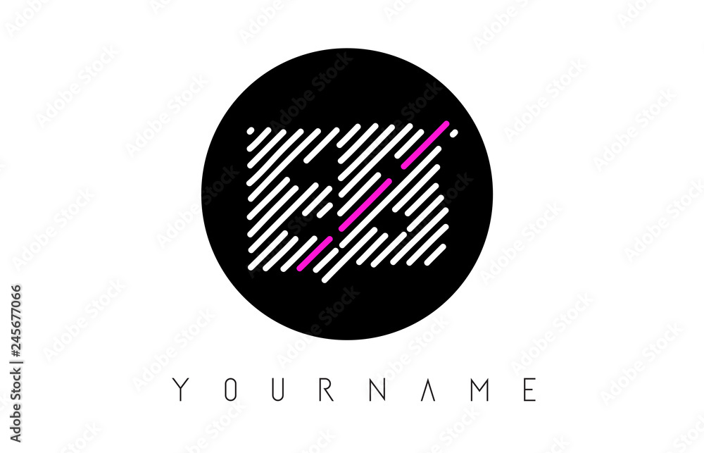 EB Letter Logo Design with White Lines and Black Circle EB Letter Logo Design with White Lines and Black Circle