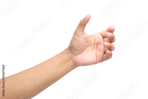 Hands holding something, clipping path. photo