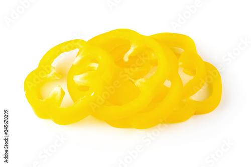 sweet yellow pepper isolated over white background