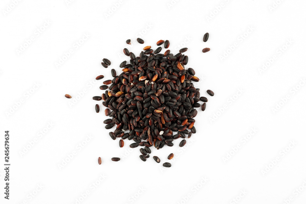 Pile of red rice on a white background Pile of red rice on a white background