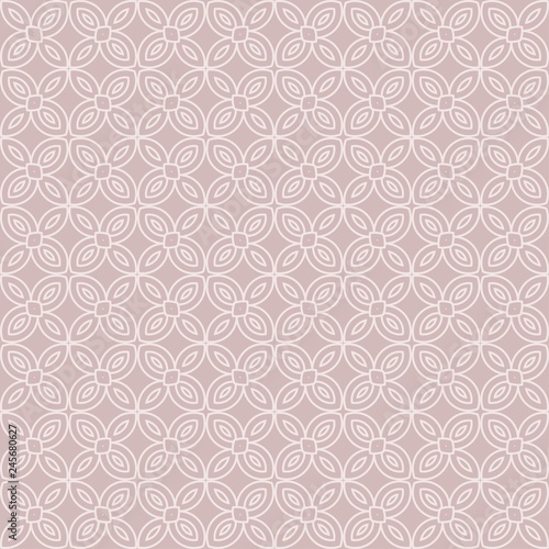 Seamless floral ornament geometric style. Vector illustration. Beige color